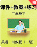 【课堂导学】川教版三年级下册英语同步授课课件+教案+练习